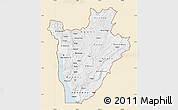 Classic Style Map of Burundi, single color outside