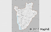 Gray Map of Burundi, single color outside