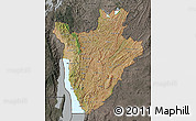 Satellite Map of Burundi, darken, semi-desaturated
