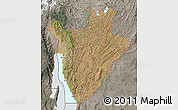 Satellite Map of Burundi, semi-desaturated