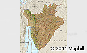 Satellite Map of Burundi, shaded relief outside