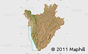Satellite Map of Burundi, single color outside