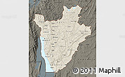 Shaded Relief Map of Burundi, darken
