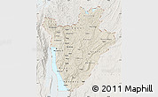 Shaded Relief Map of Burundi, lighten, land only