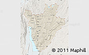 Shaded Relief Map of Burundi, lighten