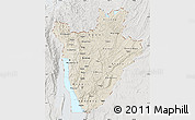 Shaded Relief Map of Burundi, lighten, semi-desaturated, land only