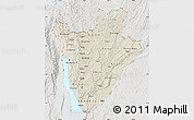 Shaded Relief Map of Burundi, lighten, semi-desaturated