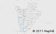 Silver Style Map of Burundi, single color outside