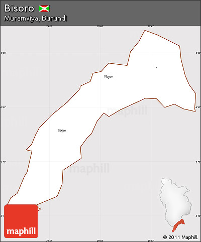 Classic Style Simple Map of Bisoro, cropped outside
