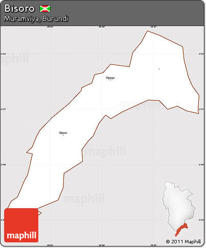 Classic Style Simple Map of Bisoro, cropped outside