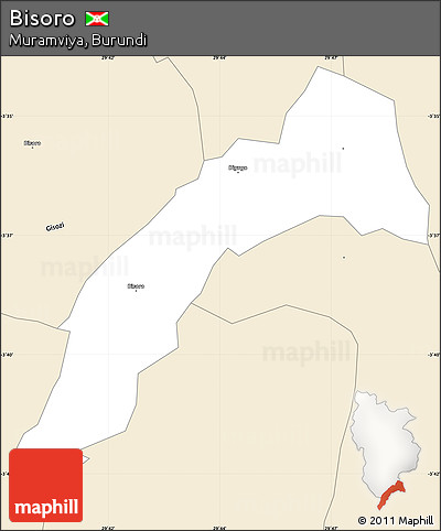 Classic Style Simple Map of Bisoro