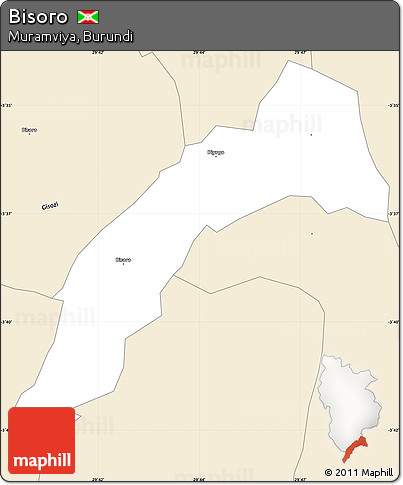 Classic Style Simple Map of Bisoro