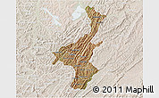 Satellite 3D Map of Muyinga, lighten