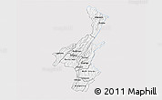 Silver Style 3D Map of Muyinga, single color outside