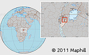 Gray Location Map of Giteranyi, highlighted country, highlighted parent region
