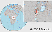 Gray Location Map of Giteranyi, highlighted country