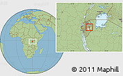 Savanna Style Location Map of Giteranyi, highlighted parent region