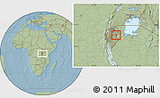 Savanna Style Location Map of Giteranyi, hill shading