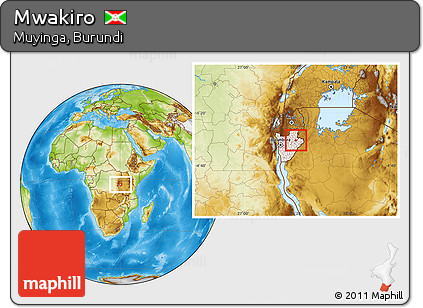 Physical Location Map of Mwakiro, highlighted country