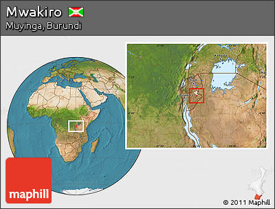 Satellite Location Map of Mwakiro, highlighted parent region