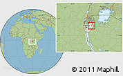 Savanna Style Location Map of Mwakiro, highlighted country, within the entire country