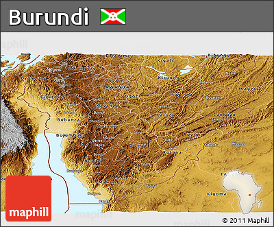 Physical Panoramic Map of Burundi