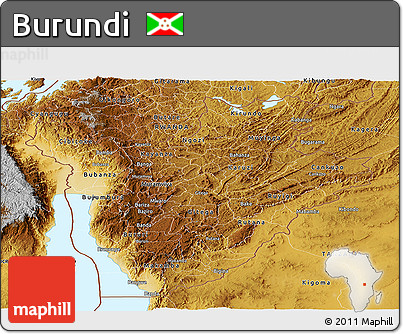 Physical Panoramic Map of Burundi