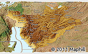 Physical Panoramic Map of Burundi, satellite outside