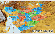 Political Panoramic Map of Burundi, physical outside