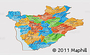 Political Panoramic Map of Burundi, single color outside