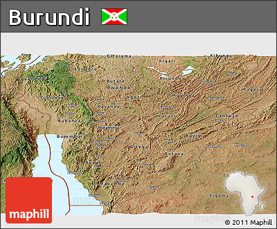 Satellite Panoramic Map of Burundi