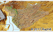 Satellite Panoramic Map of Burundi, physical outside