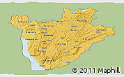Savanna Style Panoramic Map of Burundi, single color outside
