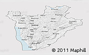 Silver Style Panoramic Map of Burundi, single color outside