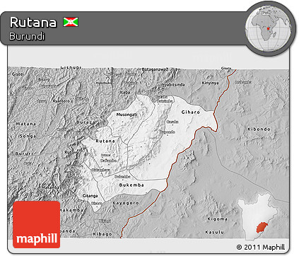 Gray 3D Map of Rutana