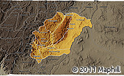 Physical 3D Map of Rutana, darken, semi-desaturated