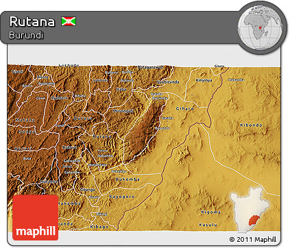 Physical 3D Map of Rutana