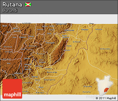 Physical 3D Map of Rutana