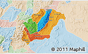 Political 3D Map of Rutana, lighten