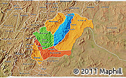 Political 3D Map of Rutana, satellite outside