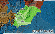 Political Shades 3D Map of Rutana, darken