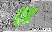 Political Shades 3D Map of Rutana, desaturated