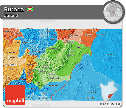 Political Shades 3D Map of Rutana