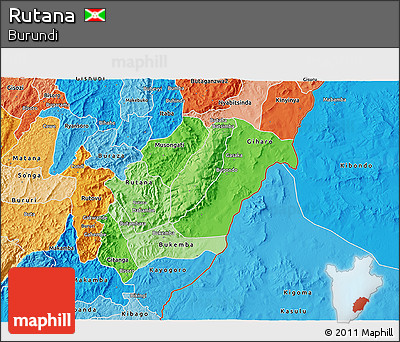 Political Shades 3D Map of Rutana