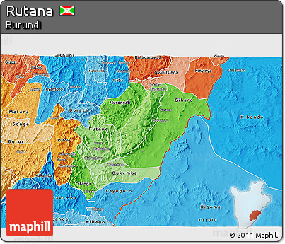 Political Shades 3D Map of Rutana