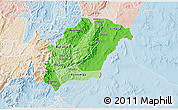 Political Shades 3D Map of Rutana, lighten