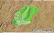 Political Shades 3D Map of Rutana, satellite outside