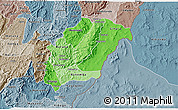 Political Shades 3D Map of Rutana, semi-desaturated