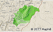 Political Shades 3D Map of Rutana, shaded relief outside