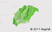 Political Shades 3D Map of Rutana, single color outside